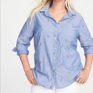 Old Navy Parrot Button Down